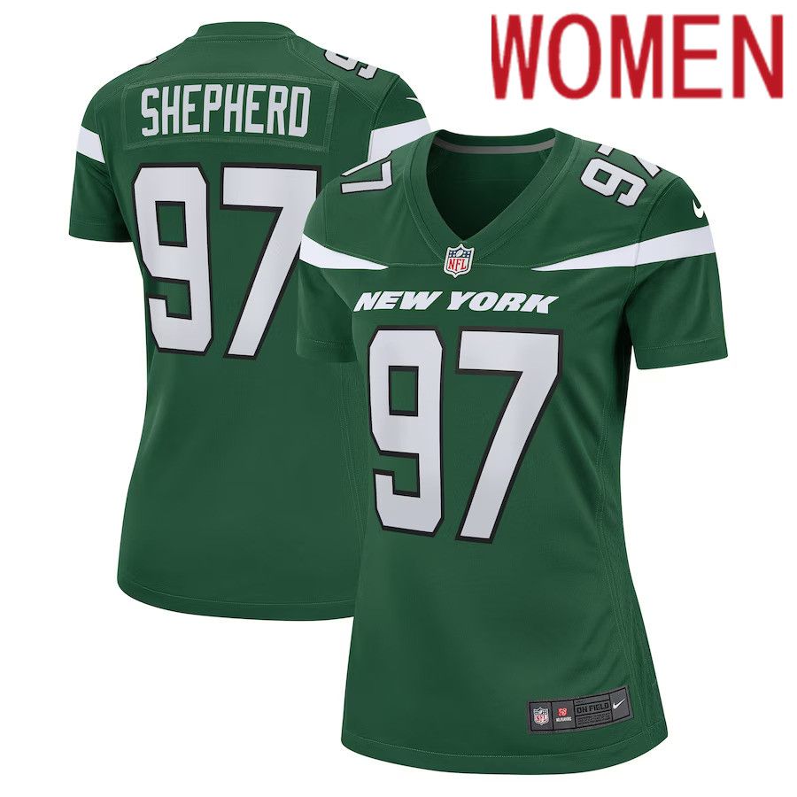 Women New York Jets 97 Nathan Shepherd Nike Gotham Green Game NFL Jersey
